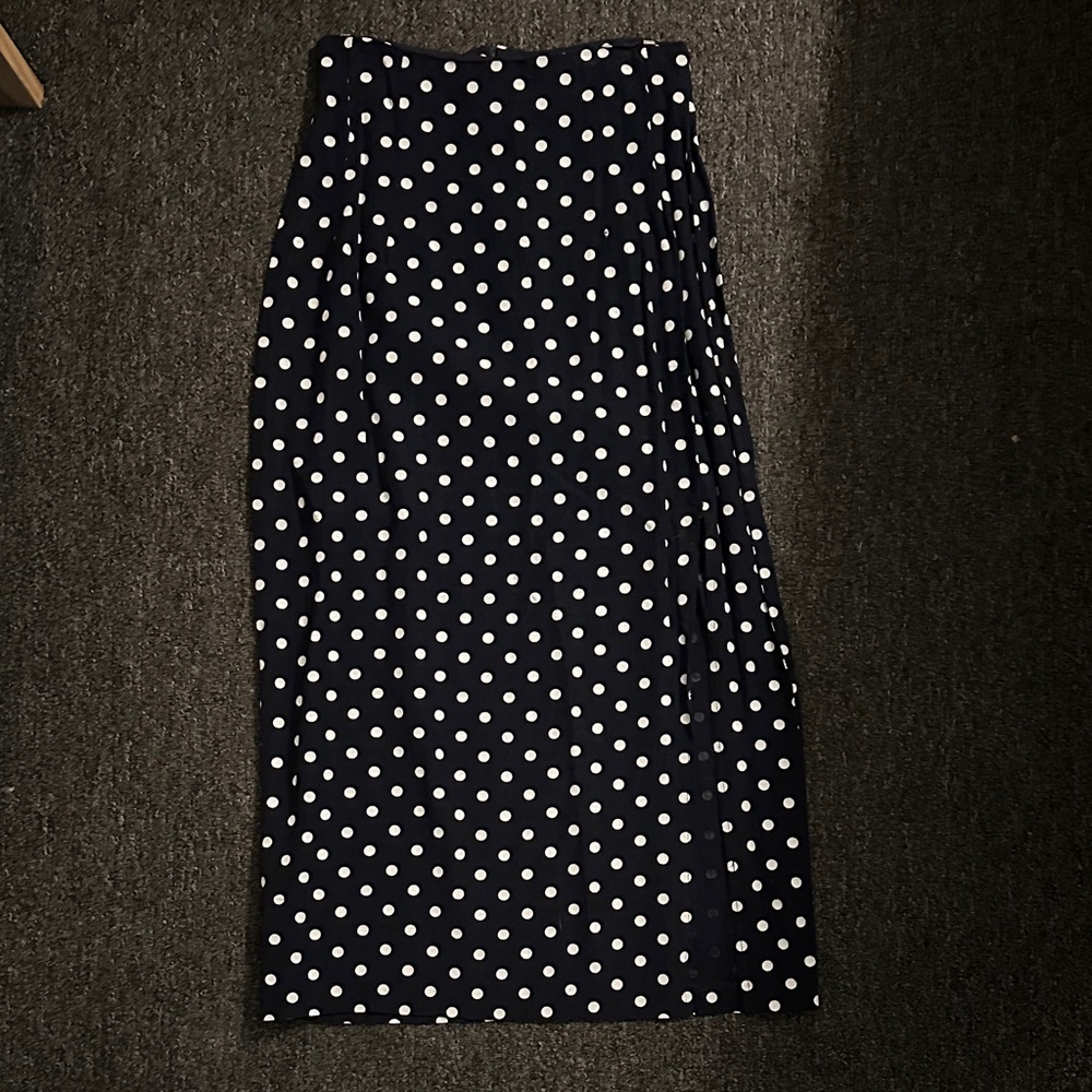 Vintage Polka Dot Navy Blue Skirt